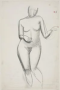 Stående kvindelig model by Vilhelm Lundstrøm