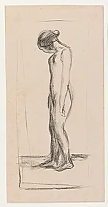 Stående kvindelig model by Edvard Munch
