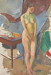 Stående kvindelig model