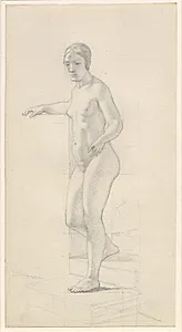 Stående kvindelig model by C.W. Eckersberg