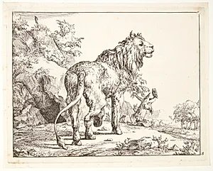 Stående løve, set bagfra by Marcus de Bye
