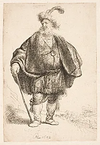 Stående mand i orientalsk kostume by Rembrandt van Rijn