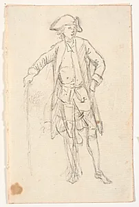 Stående mand med hat og stok by C.A. Lorentzen