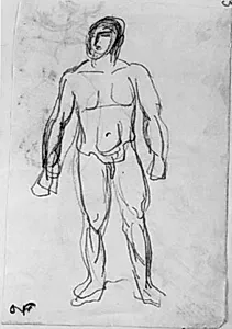 Stående, mandlig akrobat, set forfra by Emile Othon Friesz