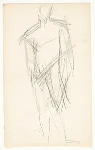 Stående mandlig model, en face by Edvard Weie