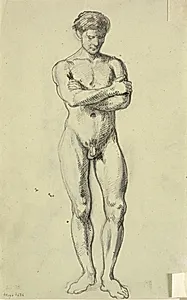 Stående mandlig model by Wilhelm Marstrand