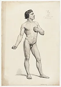 Stående mandlig model by Adolph Kittendorff