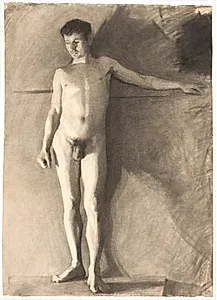 Stående mandlig model by Vilhelm Hammershøi