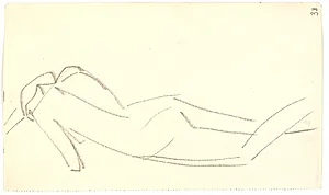 Stående model, set bagfra by Isakson, Karl