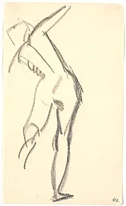 Stående model, set bagfra by Isakson, Karl