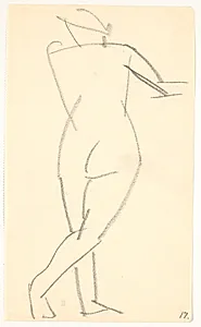 Stående model, set bagfra by Isakson, Karl