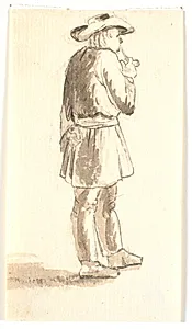 Stående piberygende mand by Wilhelm Bendz