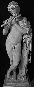 Stående satyr med fløjte by Ubekendt