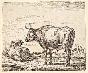 Stående tyr by Adriaen van de Velde