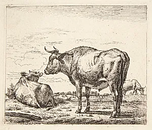 Stående tyr by Adriaen van de Velde