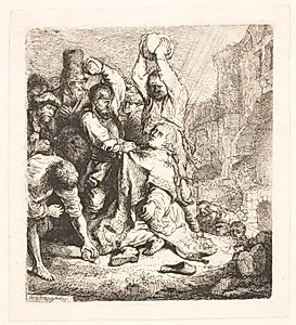 Stefanus stenes by Rembrandt van Rijn