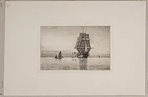 Stille aften i Nordsøen by Carl Locher