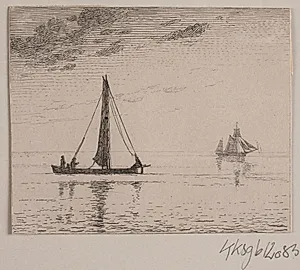 Stille vejr på havet by Vilhelm Kyhn