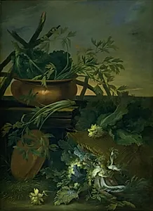 Stilleben. Køkkenurter
