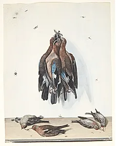 Stilleben med fugle by Anton Ignaz Hamilton