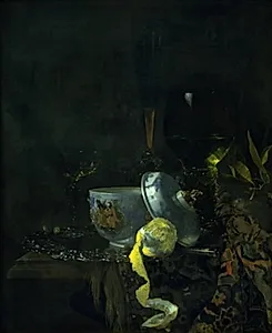 Stilleben med kinesisk lågkrukke af porcelæn by Willem Kalf