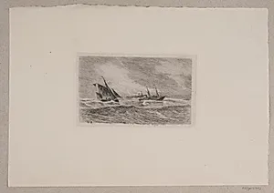 Storm i Nordsøen. Arcturus får lods by Carl Locher