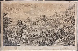 Stormen på lejren I Gädän-Ola by Jacques Philippe Le Bas
