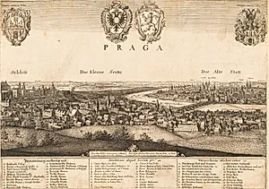Stort prospekt af Prag by Wenceslaus Hollar