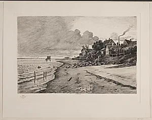 Strandparti i Hellebæk by Louis Jensen