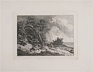 Strandparti i storm (udsigt mod Nakkehoved fra øst) by Hermann Carmiencke