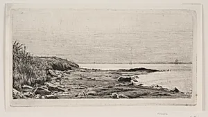 Strandparti. Solskin i Havet by Carl Bloch