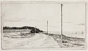 Strandvejen ved Hornbæksplantagen by Carl Bloch