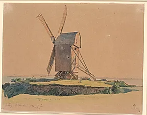Stubmølle ved Kalundborg by Johan Thomas Lundbye