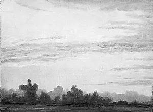 Studie af aftenhimmel og træer by Vilhelm Kyhn