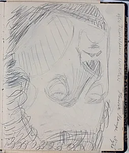Studie af baron H. Stampe efter Thorvaldsen (?). Notater by Niels Larsen Stevns