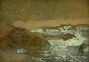 Studie af brænding ved Marina Piccola, Capri by Christen Købke