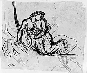 Studie af draperet kvinde, hvilende på højre arm by Emile Othon Friesz