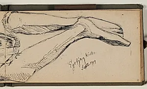 Studie af Egebjerg-krucifixet. Notater vedr. mål og farver by Niels Larsen Stevns