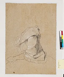 Studie af en dames mantille by Jens Juel