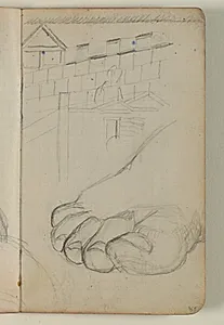 Studie af en fod og en del af en mur by Niels Larsen Stevns