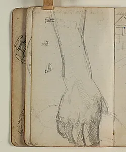 Studie af en hånd og nogle får by Niels Larsen Stevns