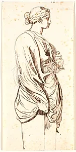Studie af en kvindelig herme i profil by Nicolai Abildgaard