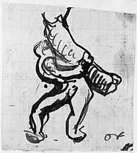 Studie af en mand der bærer en træstamme by Emile Othon Friesz