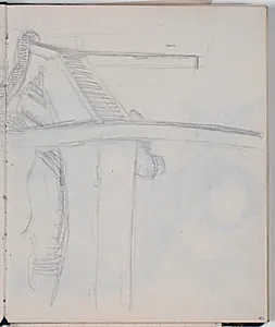Studie af en rygvendt mand siddende i en stol by Niels Larsen Stevns