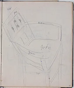 Studie af en stol. Farveangivelser by Niels Larsen Stevns