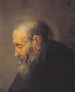 Studie af et oldingehoved i profil by Rembrandt van Rijn