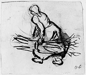 Studie af gående kone med brændeknippe by Emile Othon Friesz