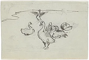 Studie af gæs by Theodor Philipsen
