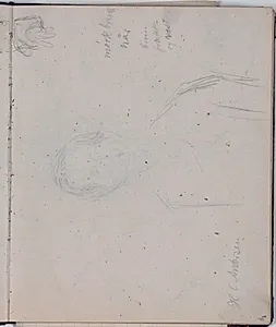 Studie af H. C. Andersen efter maleri. Farveangivelser by Niels Larsen Stevns