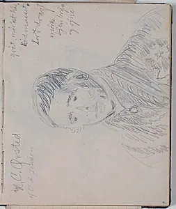 Studie af H. C. Ørsted efter maleri på Frederiksborg af C. A. Jensen 1842. Farveangivelser by Niels Larsen Stevns